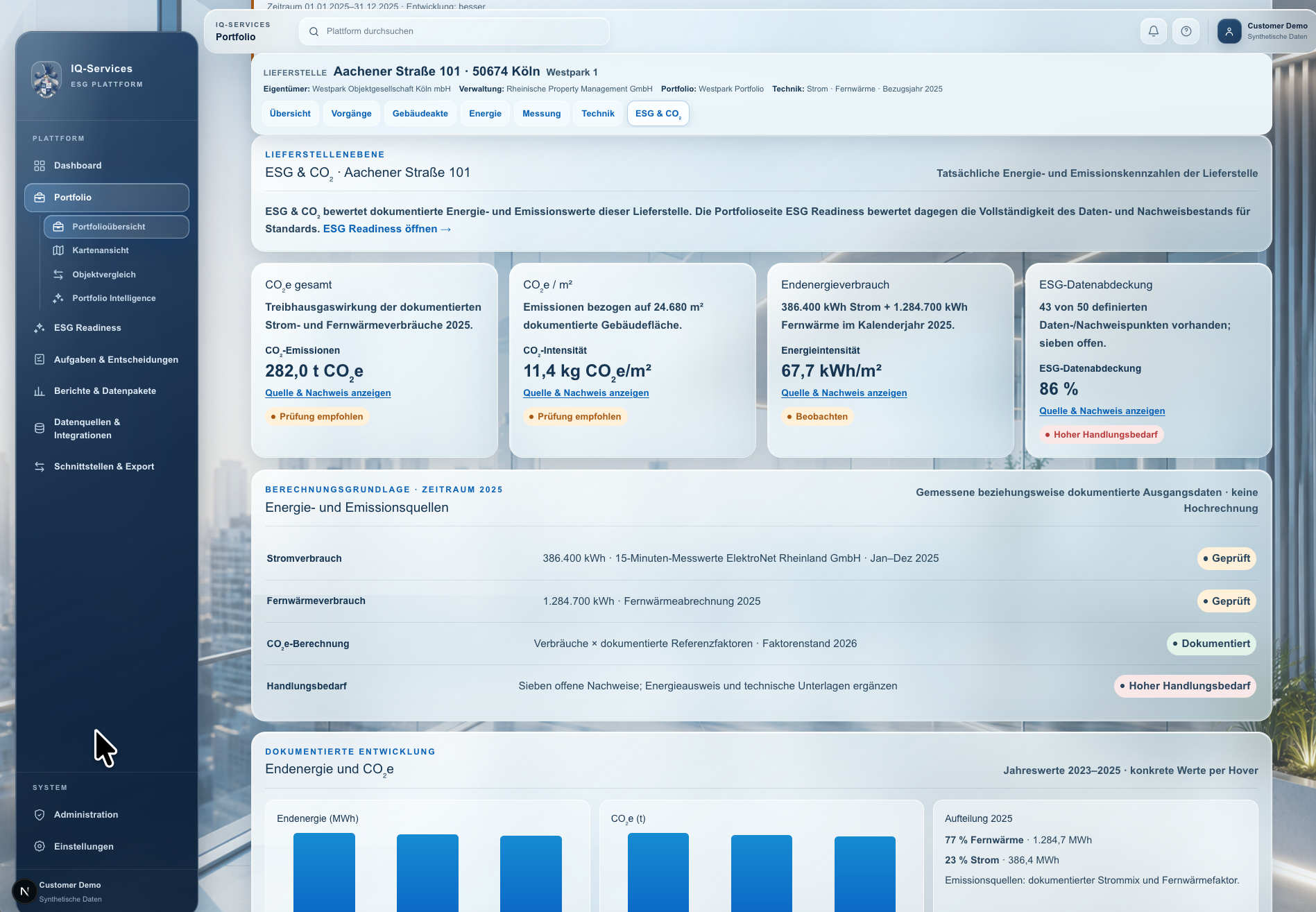 IQ-Portal ESG- und CO2-Kennzahlen